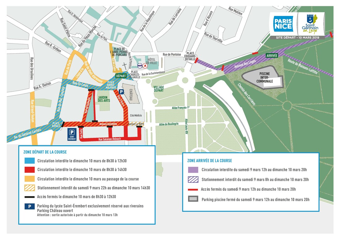 plan de restriction de circulation et de stationnement pendant le Paris-Nice