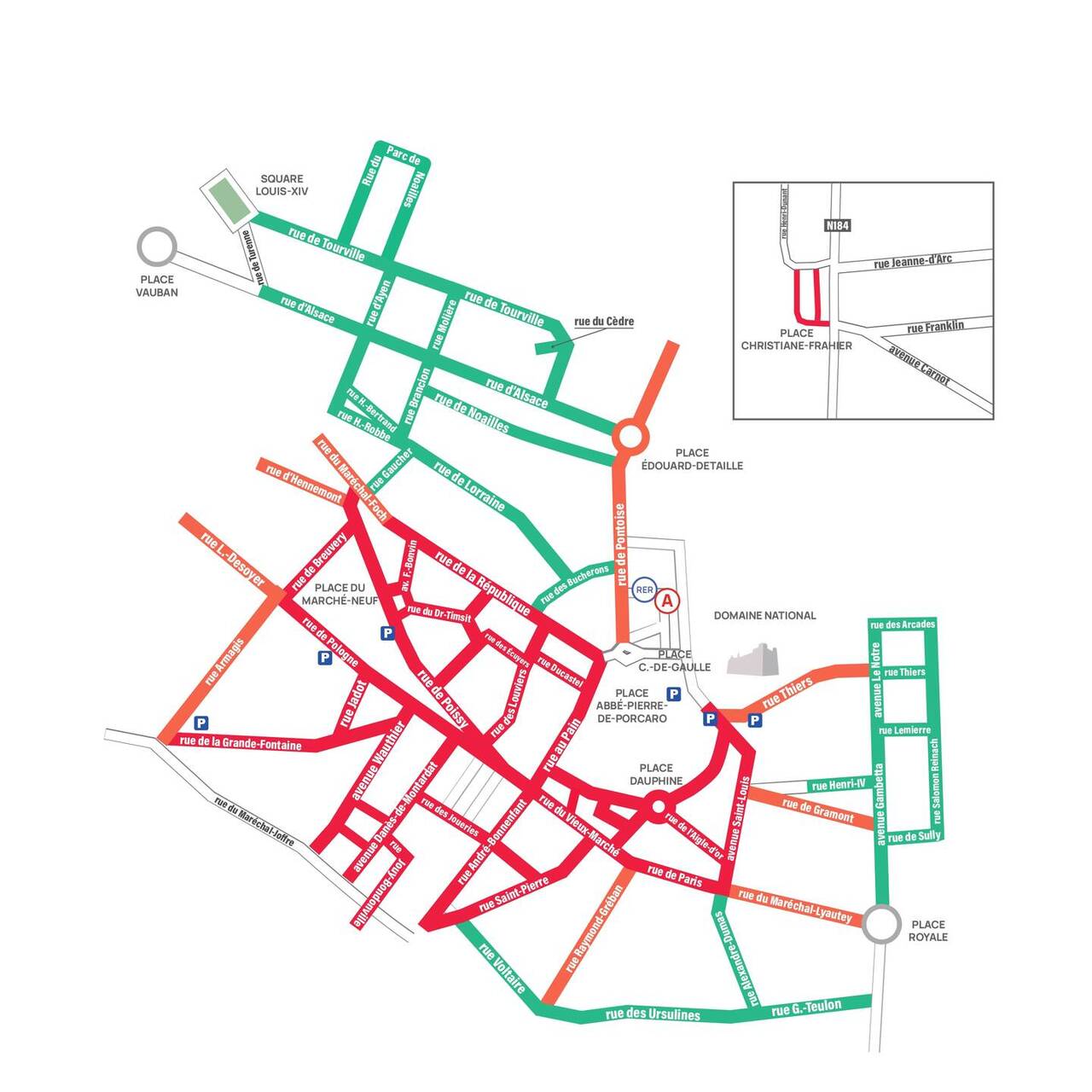 Plan des zones de stationnement