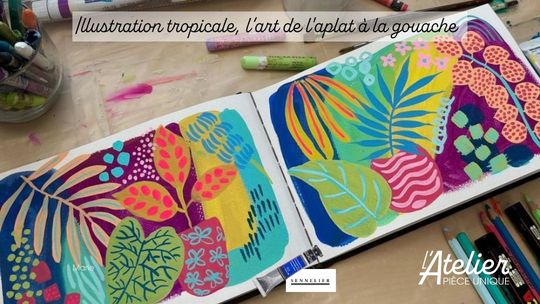 Illustration tropicale, l'art de l'aplat à la gouache
