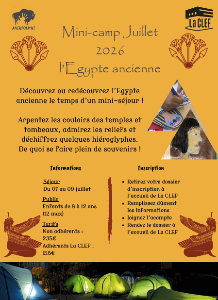 Mini-camp l’Egypte ancienne