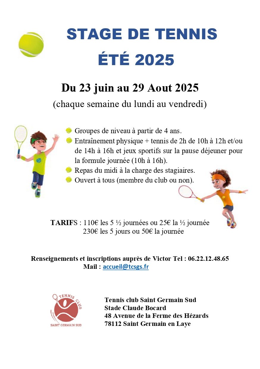 Stages de tennis d'été