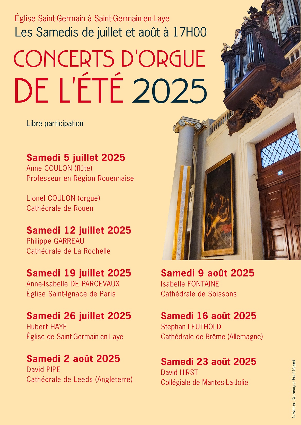 Concerts d'orgue de l'été 2025